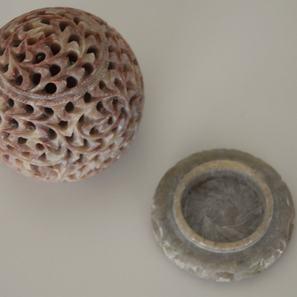 Antique Marble Dome Candle Incense Tealight Holder